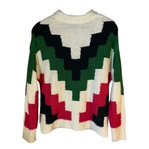 Vintage 90’s Yessica Abstract Sweater, Medium. Oversize fit. Mock Collar